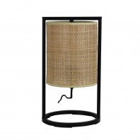 Oriel Lighting-MANDALAY Natural Rattan Cane Shade Table Lamp